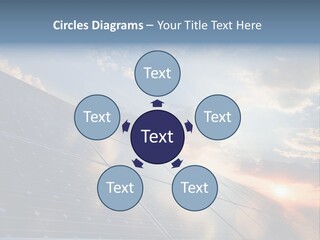 A Solar Panel With The Sun Shining Through The Clouds PowerPoint Template