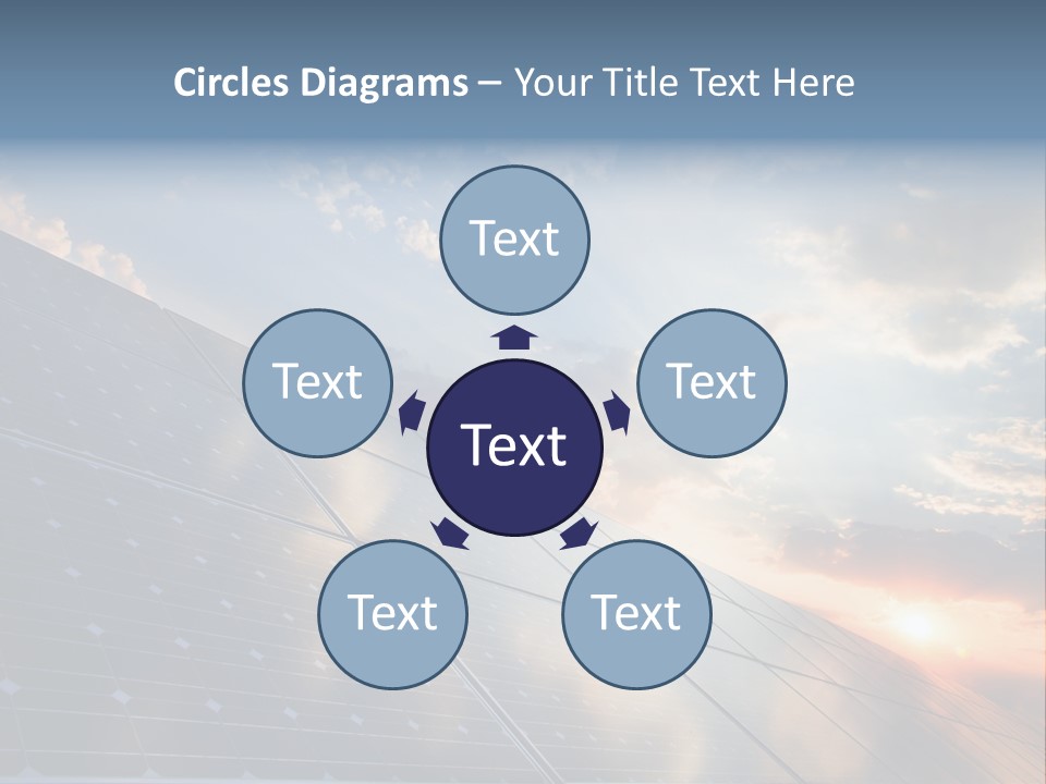 A Solar Panel With The Sun Shining Through The Clouds PowerPoint Template