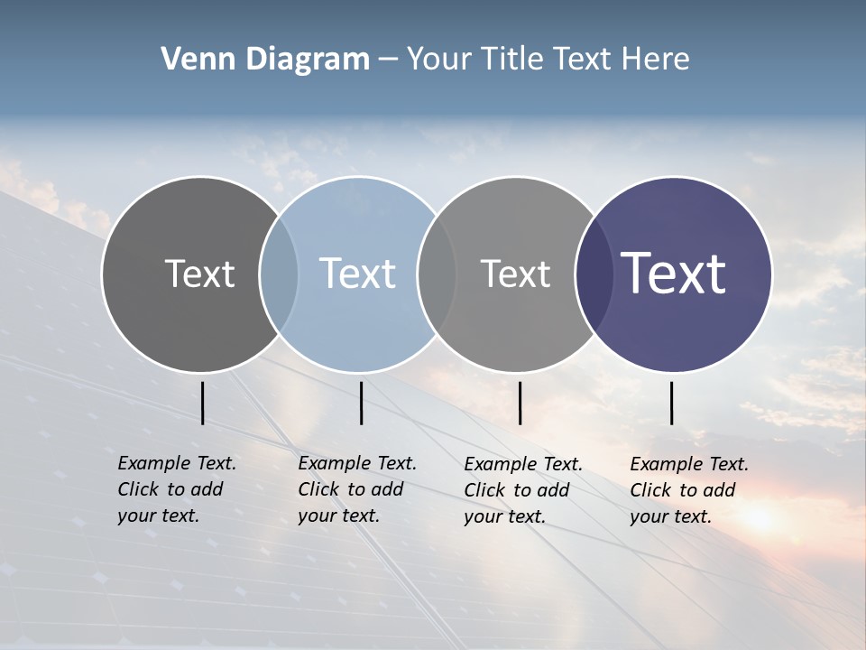A Solar Panel With The Sun Shining Through The Clouds PowerPoint Template