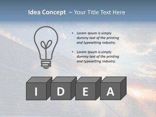 A Solar Panel With The Sun Shining Through The Clouds PowerPoint Template