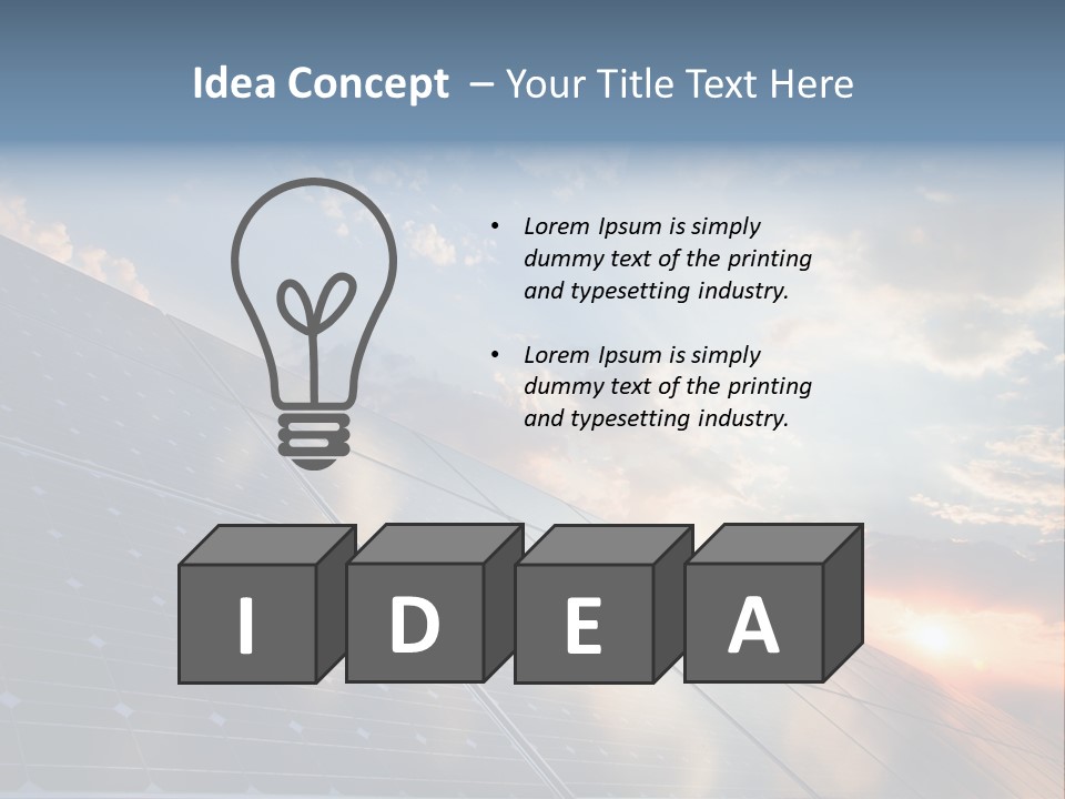 A Solar Panel With The Sun Shining Through The Clouds PowerPoint Template