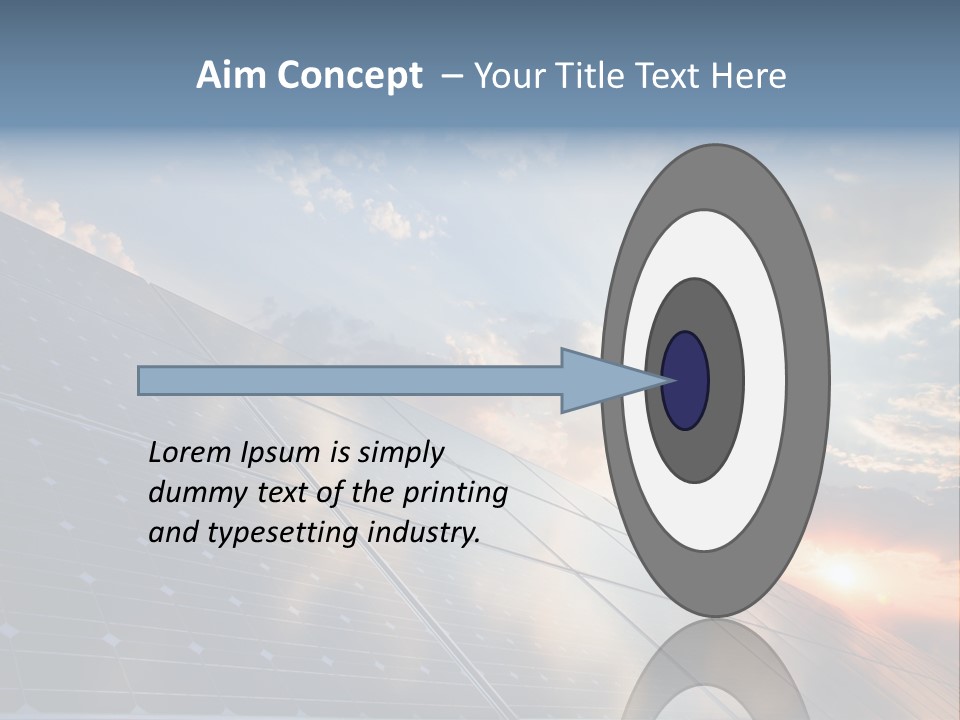 A Solar Panel With The Sun Shining Through The Clouds PowerPoint Template