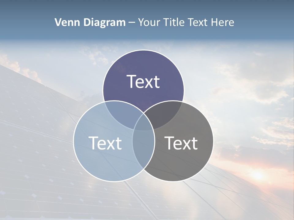 A Solar Panel With The Sun Shining Through The Clouds PowerPoint Template