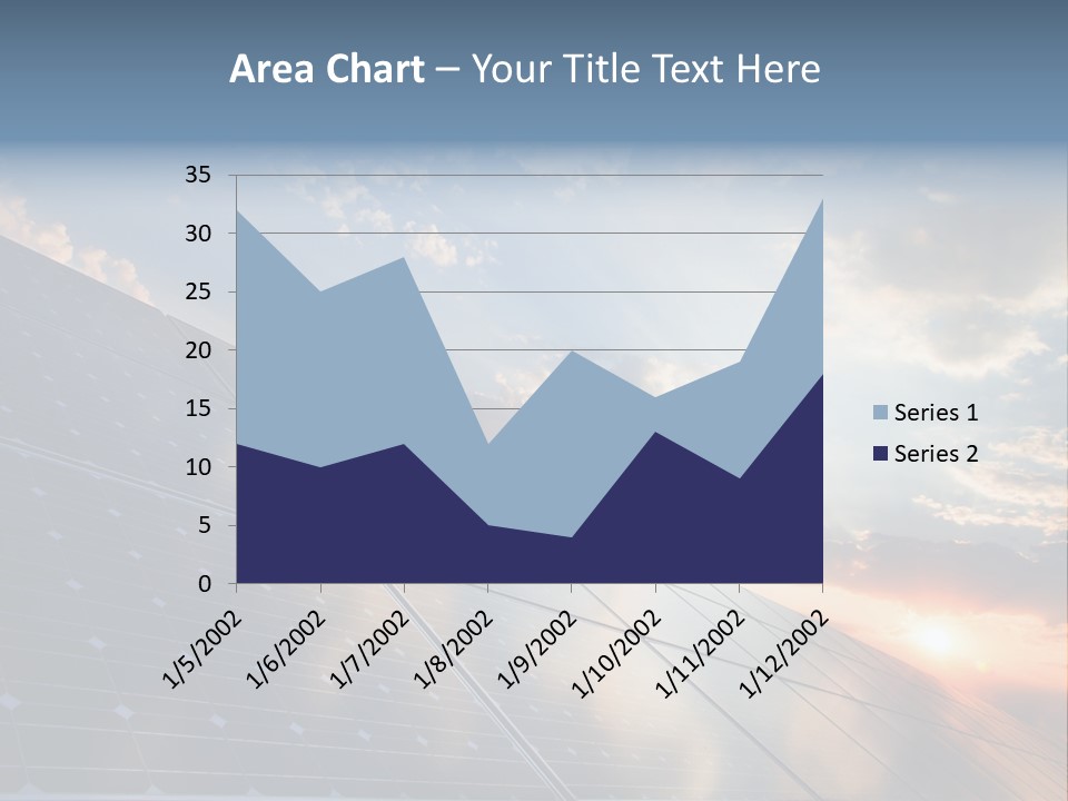 A Solar Panel With The Sun Shining Through The Clouds PowerPoint Template