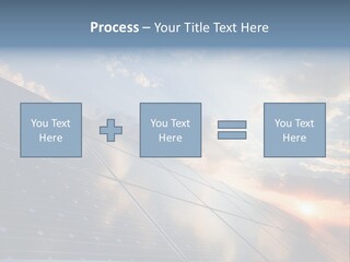 A Solar Panel With The Sun Shining Through The Clouds PowerPoint Template