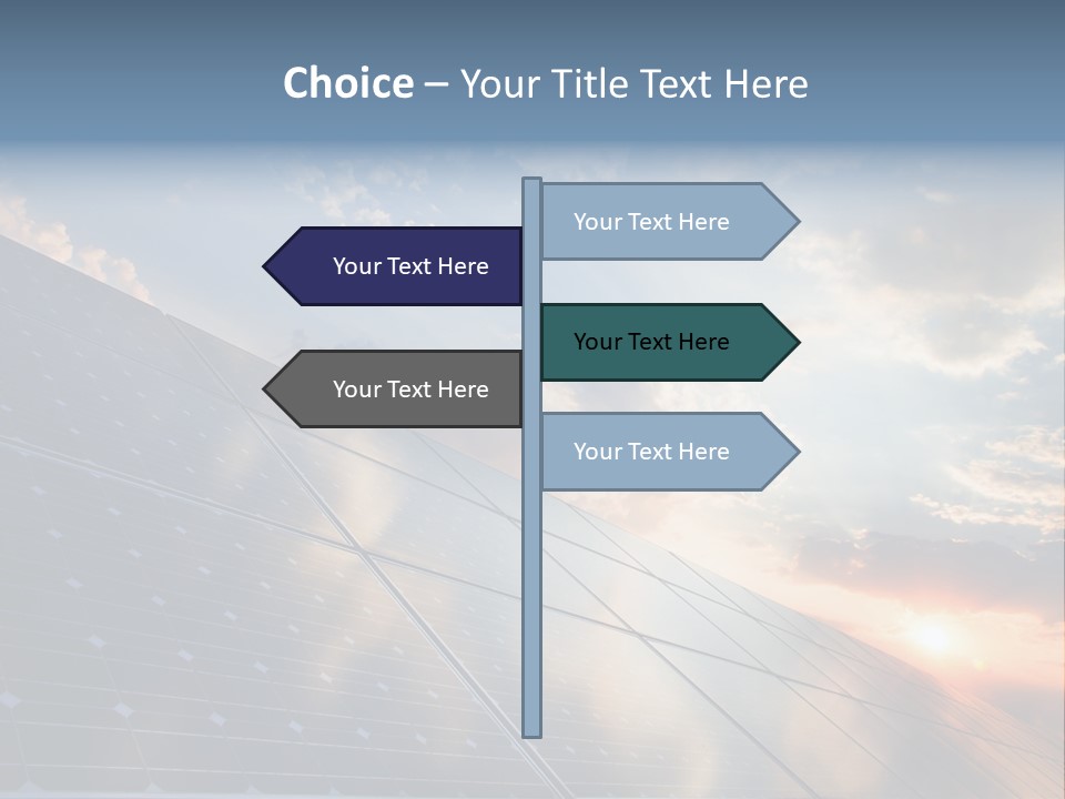 A Solar Panel With The Sun Shining Through The Clouds PowerPoint Template