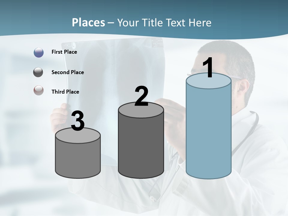 A Doctor Holding Up A X - Ray Image In Front Of His Face PowerPoint Template