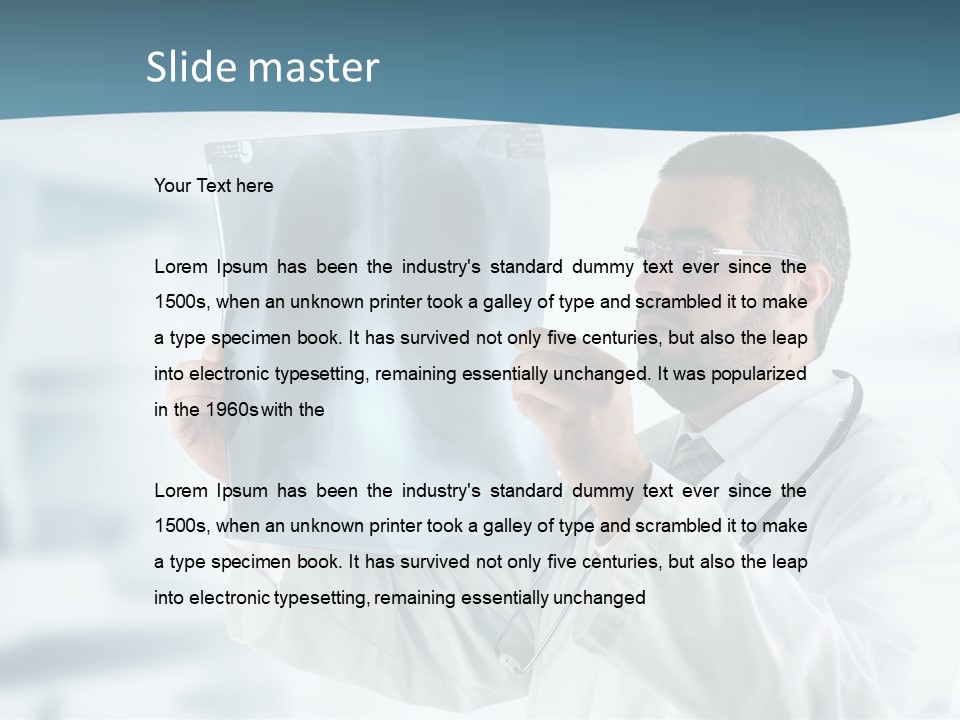 A Doctor Holding Up A X - Ray Image In Front Of His Face PowerPoint Template