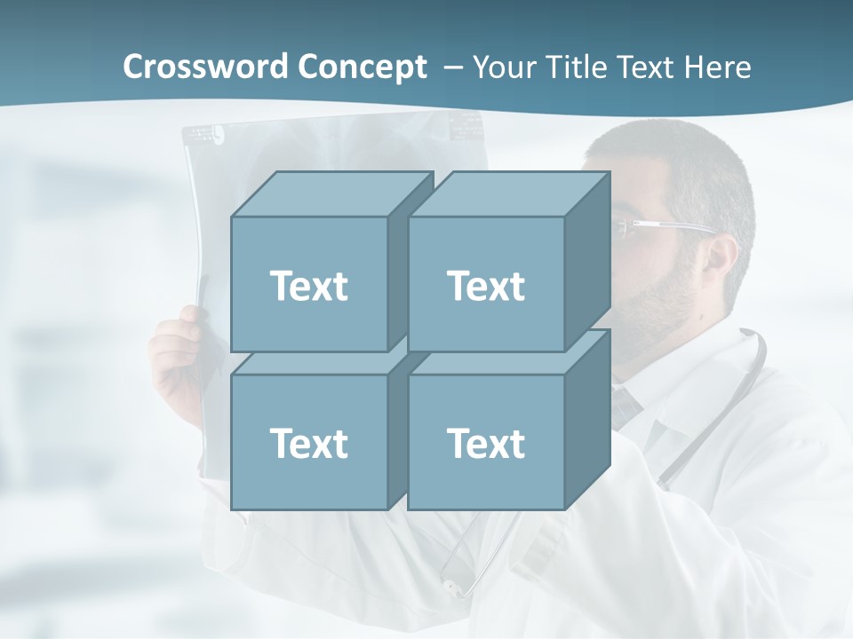 A Doctor Holding Up A X - Ray Image In Front Of His Face PowerPoint Template