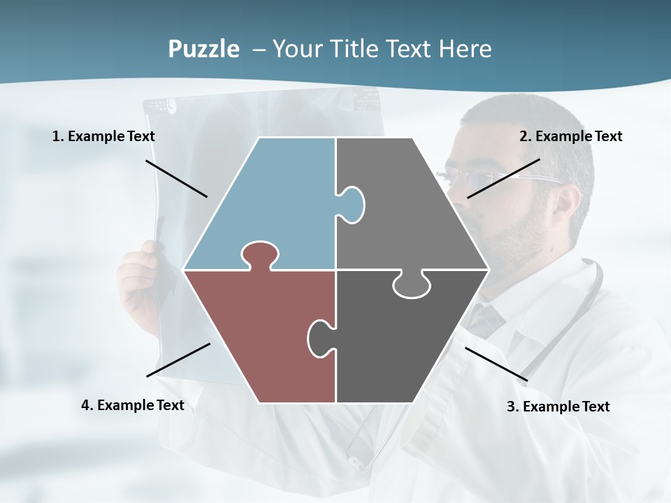 A Doctor Holding Up A X - Ray Image In Front Of His Face PowerPoint Template