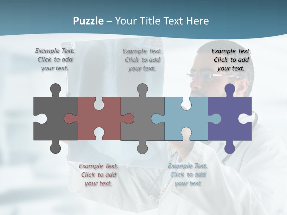 A Doctor Holding Up A X - Ray Image In Front Of His Face PowerPoint Template
