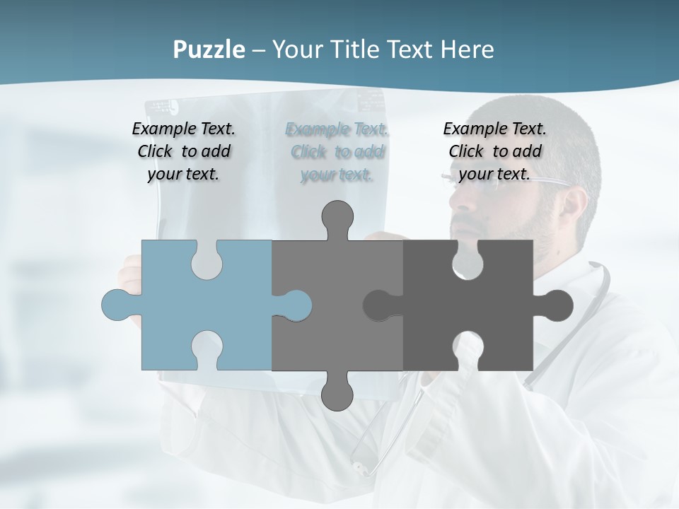 A Doctor Holding Up A X - Ray Image In Front Of His Face PowerPoint Template