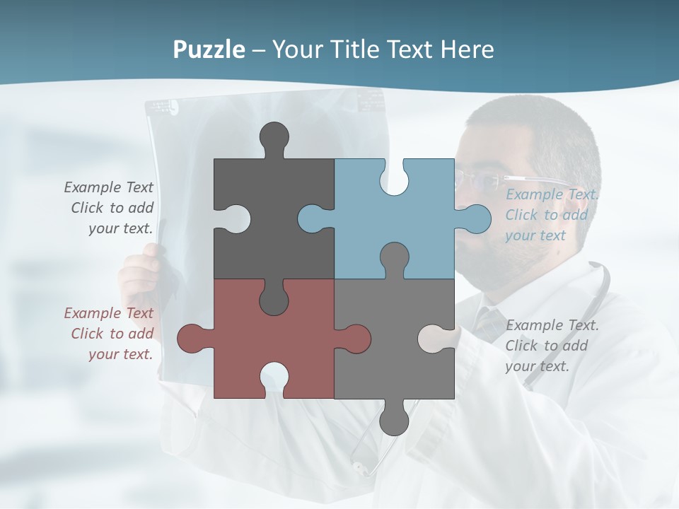 A Doctor Holding Up A X - Ray Image In Front Of His Face PowerPoint Template