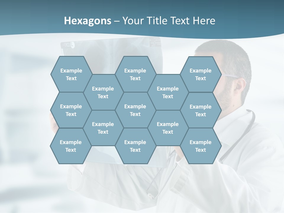 A Doctor Holding Up A X - Ray Image In Front Of His Face PowerPoint Template
