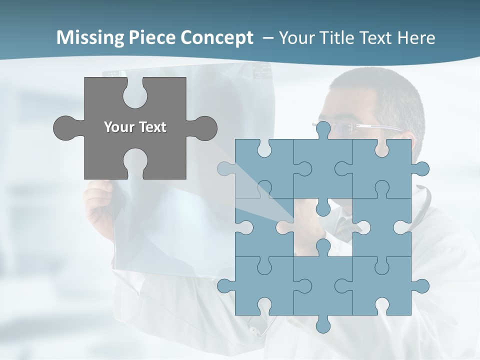 A Doctor Holding Up A X - Ray Image In Front Of His Face PowerPoint Template