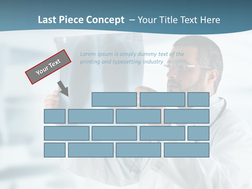A Doctor Holding Up A X - Ray Image In Front Of His Face PowerPoint Template