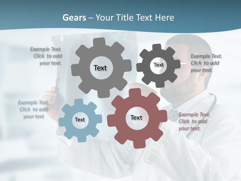 A Doctor Holding Up A X - Ray Image In Front Of His Face PowerPoint Template