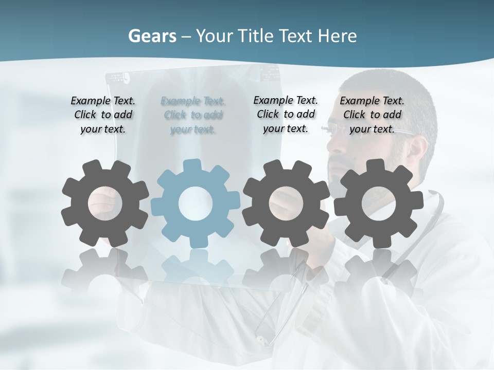 A Doctor Holding Up A X - Ray Image In Front Of His Face PowerPoint Template