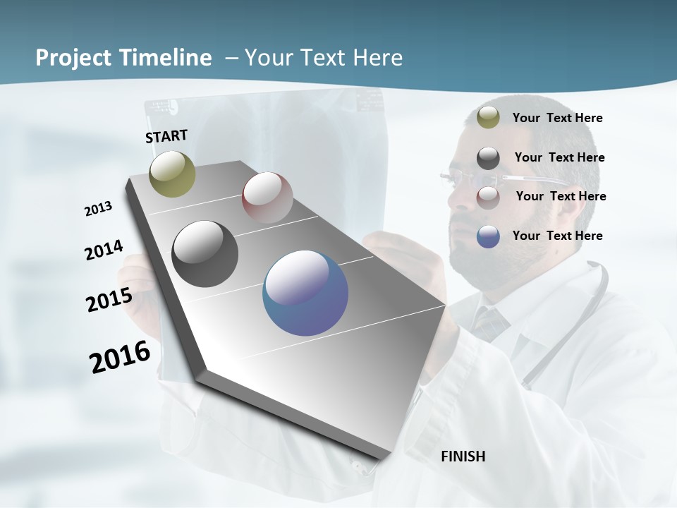 A Doctor Holding Up A X - Ray Image In Front Of His Face PowerPoint Template