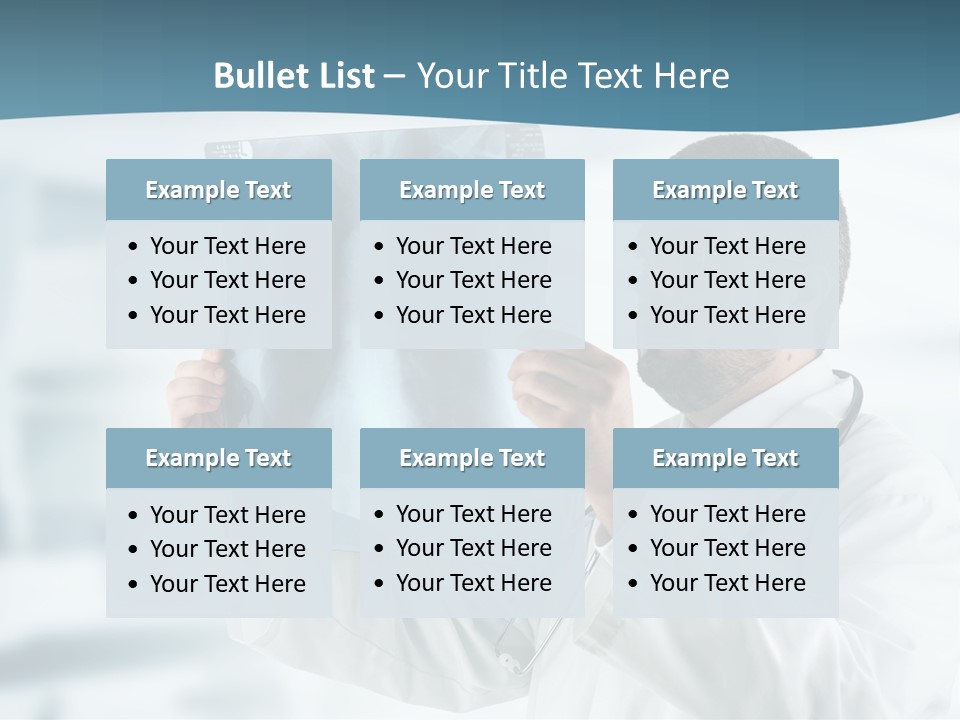 A Doctor Holding Up A X - Ray Image In Front Of His Face PowerPoint Template