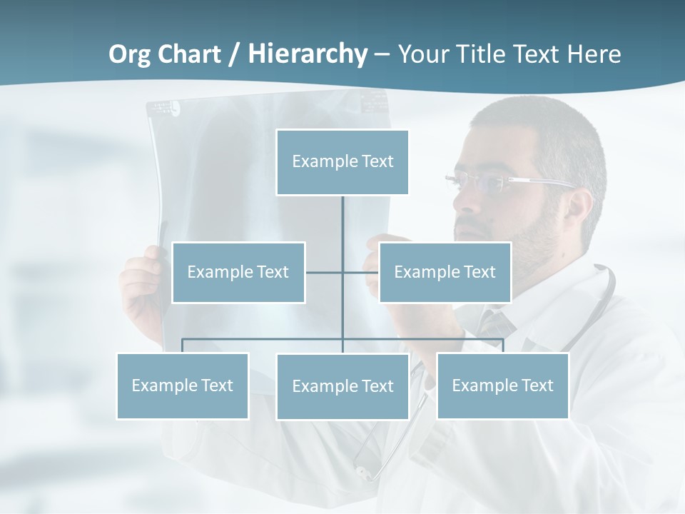 A Doctor Holding Up A X - Ray Image In Front Of His Face PowerPoint Template