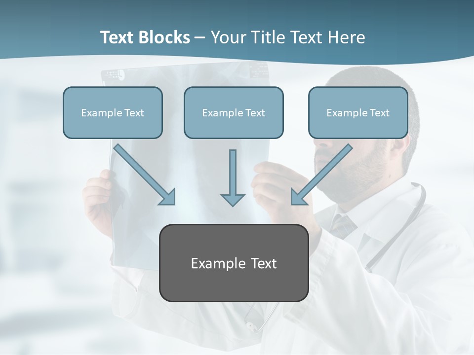 A Doctor Holding Up A X - Ray Image In Front Of His Face PowerPoint Template