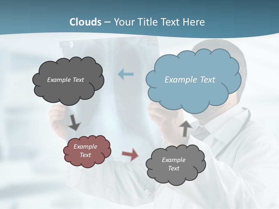 A Doctor Holding Up A X - Ray Image In Front Of His Face PowerPoint Template