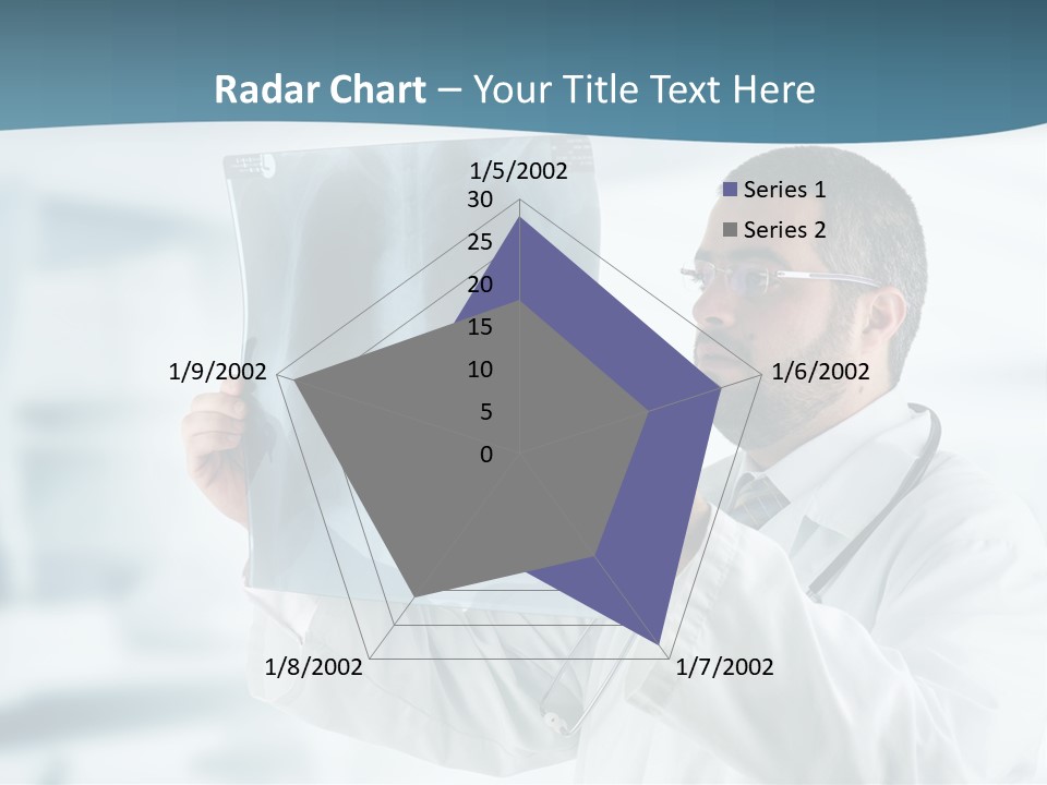 A Doctor Holding Up A X - Ray Image In Front Of His Face PowerPoint Template