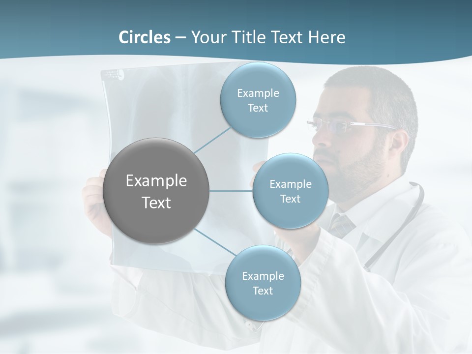 A Doctor Holding Up A X - Ray Image In Front Of His Face PowerPoint Template
