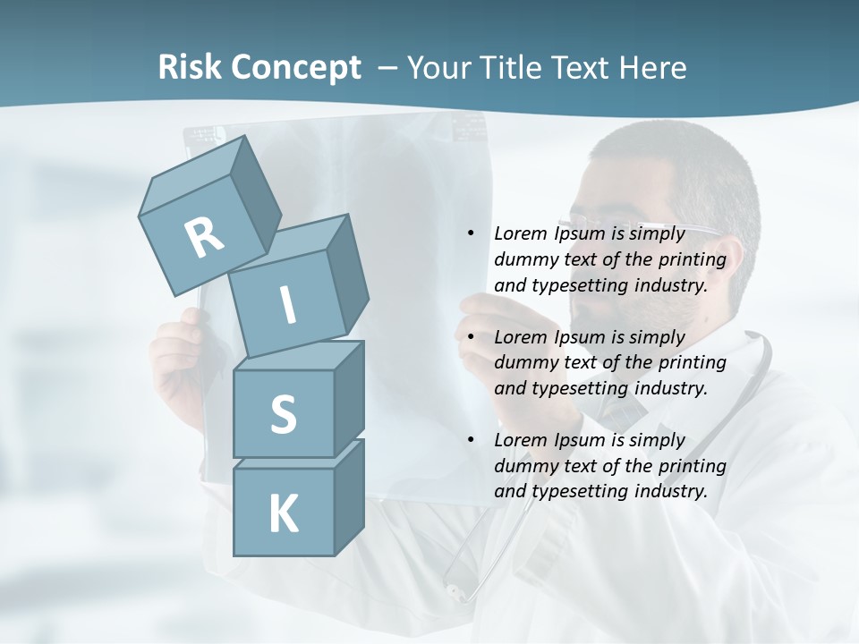 A Doctor Holding Up A X - Ray Image In Front Of His Face PowerPoint Template