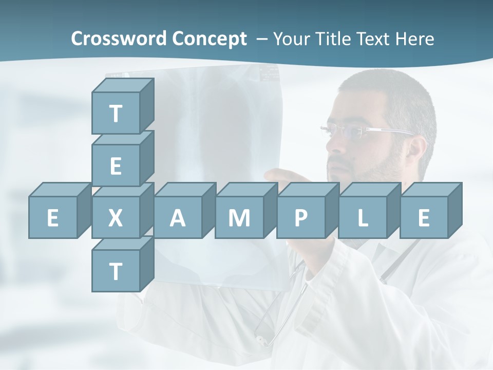 A Doctor Holding Up A X - Ray Image In Front Of His Face PowerPoint Template