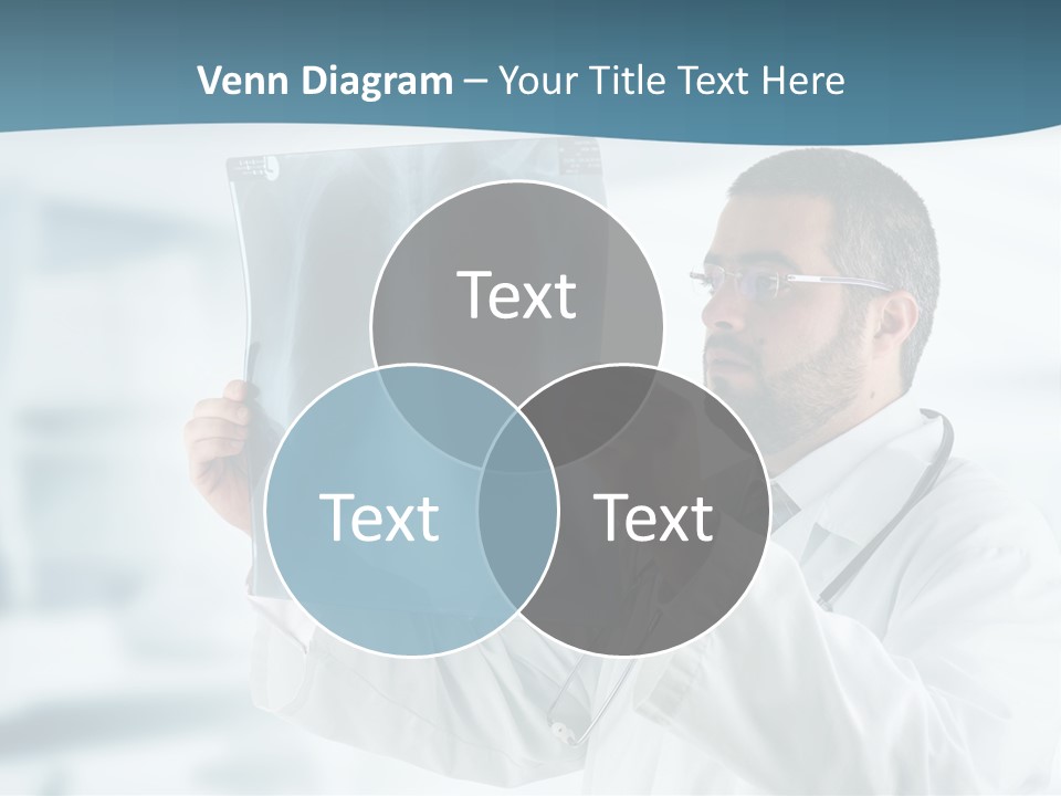 A Doctor Holding Up A X - Ray Image In Front Of His Face PowerPoint Template