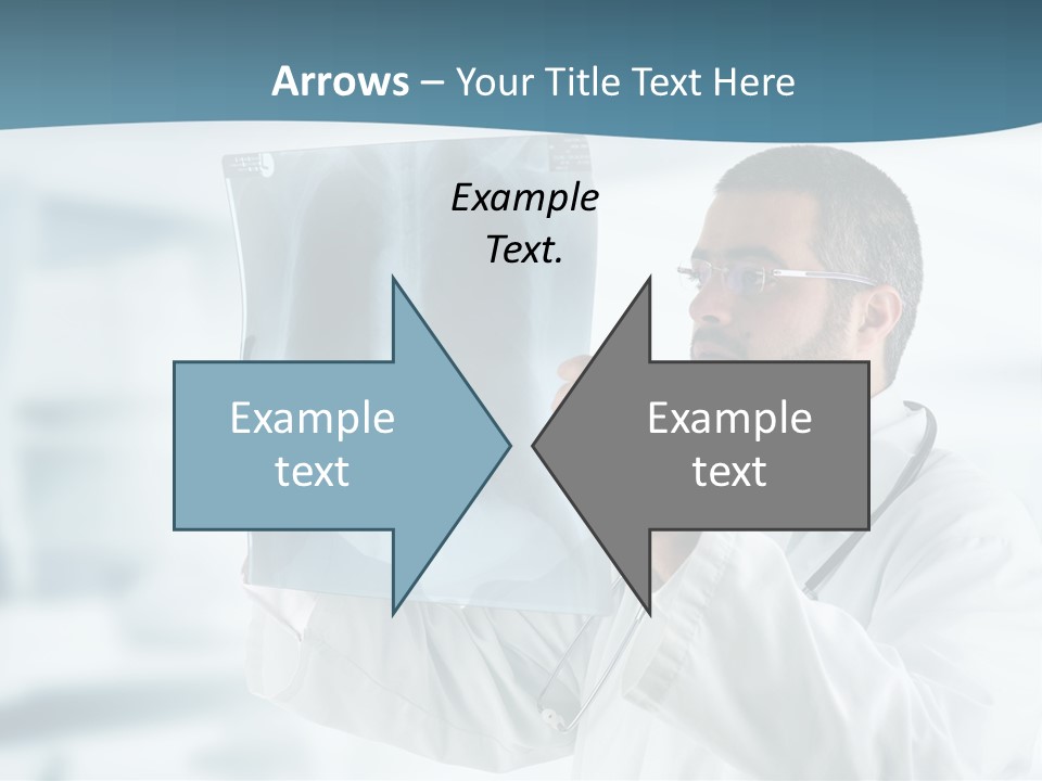 A Doctor Holding Up A X - Ray Image In Front Of His Face PowerPoint Template