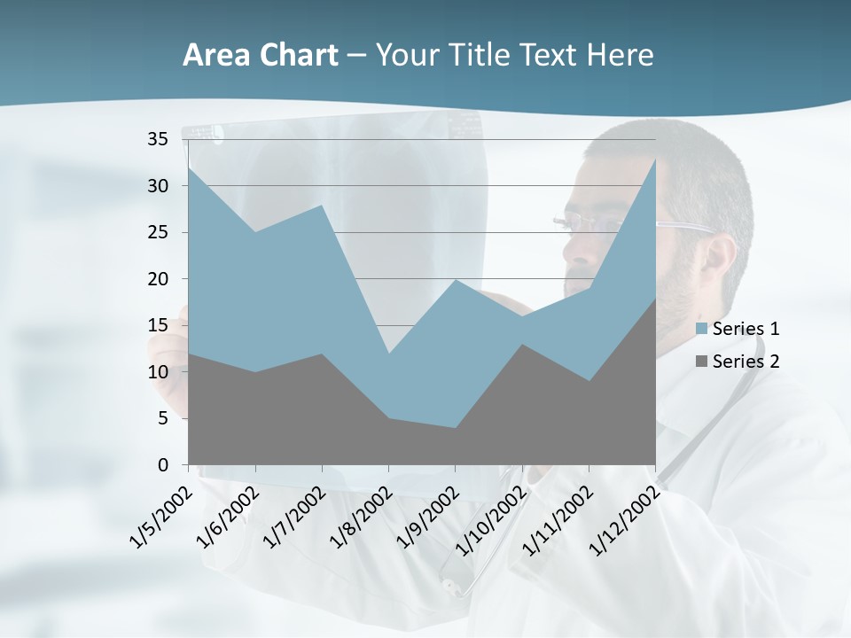 A Doctor Holding Up A X - Ray Image In Front Of His Face PowerPoint Template