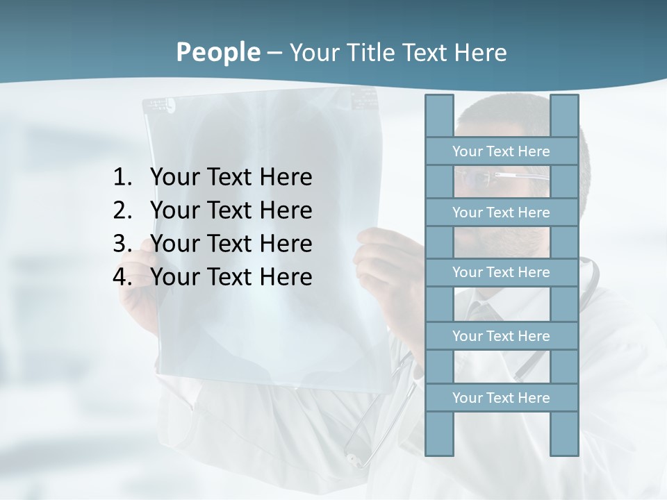 A Doctor Holding Up A X - Ray Image In Front Of His Face PowerPoint Template