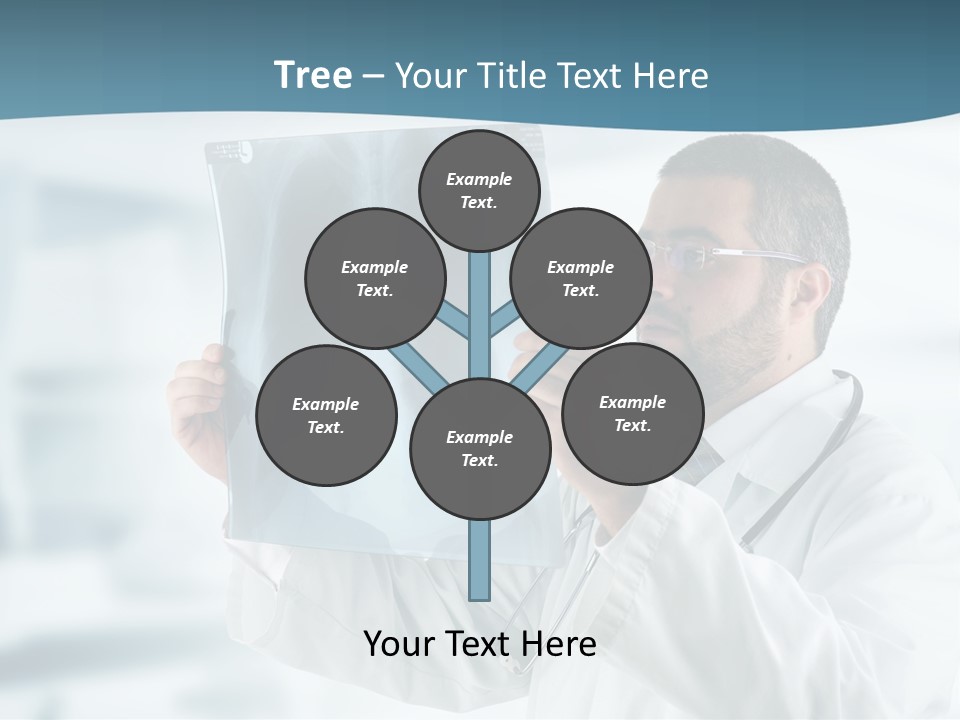 A Doctor Holding Up A X - Ray Image In Front Of His Face PowerPoint Template
