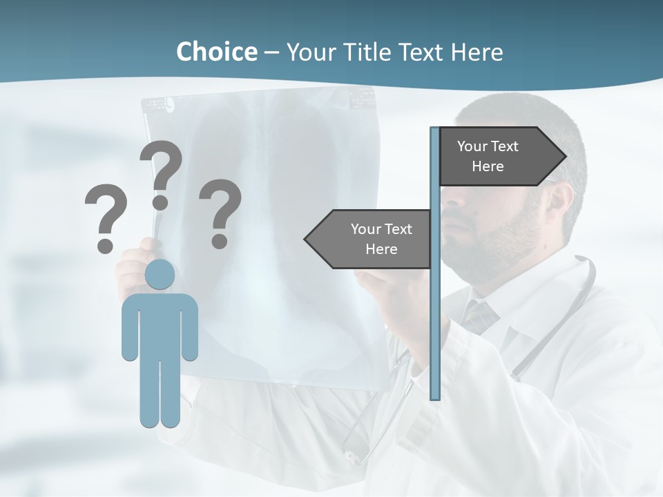 A Doctor Holding Up A X - Ray Image In Front Of His Face PowerPoint Template