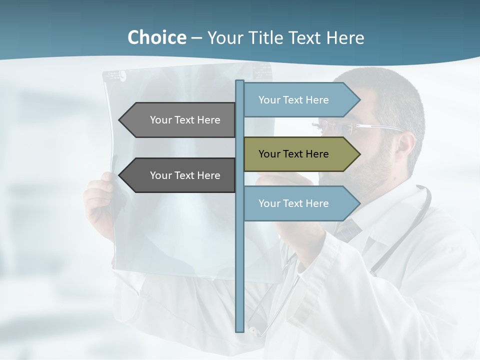 A Doctor Holding Up A X - Ray Image In Front Of His Face PowerPoint Template
