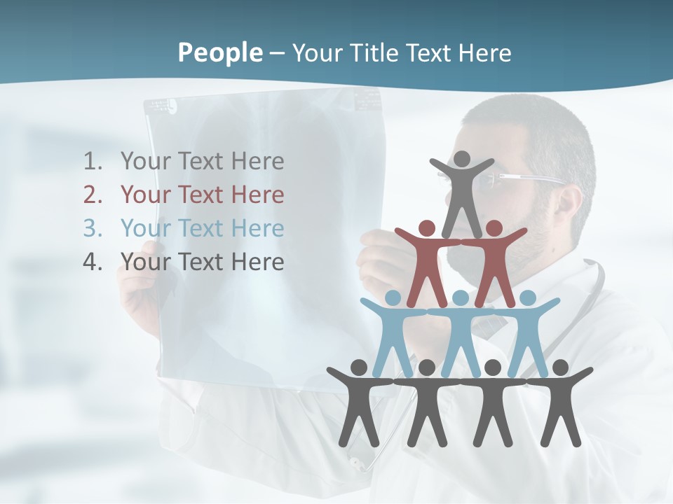 A Doctor Holding Up A X - Ray Image In Front Of His Face PowerPoint Template