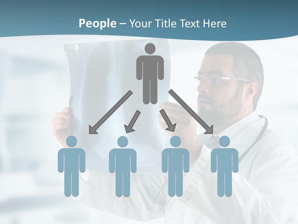 A Doctor Holding Up A X - Ray Image In Front Of His Face PowerPoint Template