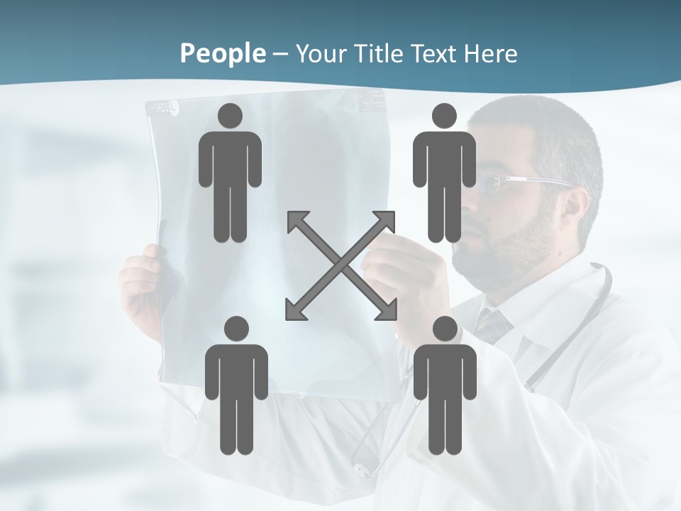 A Doctor Holding Up A X - Ray Image In Front Of His Face PowerPoint Template