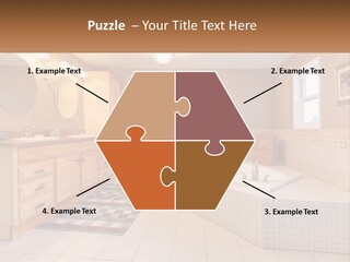 A Bath Room With A Bath Tub A Sink And A Mirror PowerPoint Template