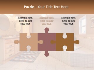 A Bath Room With A Bath Tub A Sink And A Mirror PowerPoint Template