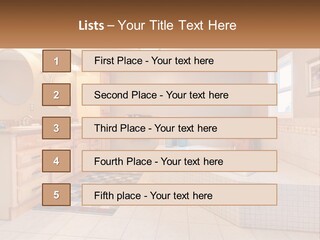 A Bath Room With A Bath Tub A Sink And A Mirror PowerPoint Template