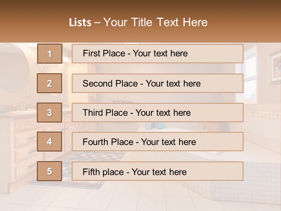 A Bath Room With A Bath Tub A Sink And A Mirror PowerPoint Template