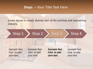 A Bath Room With A Bath Tub A Sink And A Mirror PowerPoint Template
