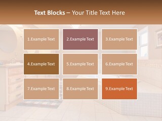 A Bath Room With A Bath Tub A Sink And A Mirror PowerPoint Template