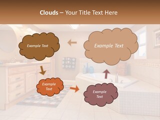 A Bath Room With A Bath Tub A Sink And A Mirror PowerPoint Template
