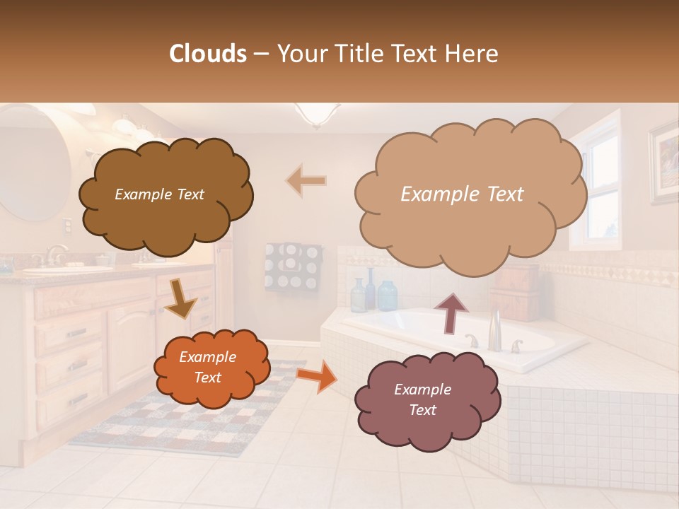 A Bath Room With A Bath Tub A Sink And A Mirror PowerPoint Template