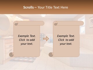 A Bath Room With A Bath Tub A Sink And A Mirror PowerPoint Template